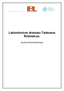 Laboratorium dramatu Tadeusza Różewicza