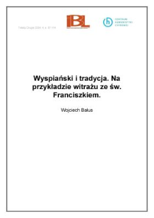 Wyspiański i tradycja. Na przykładzie witrażu ze św. Franciszkiem