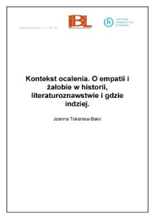 Kontekst ocalenia. O empatii i żałobie w historii, literaturoznawstwie i gdzie indziej