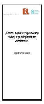 "Komża i majtki" czyli prowokacja tradycji w polskiej literaturze współczesnej