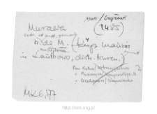 Murawskie. Files of Nur district in the Middle Ages. Files of Historico-Geographical Dictionary of Masovia in the Middle Ages