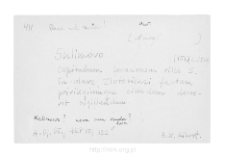 Sulimowo. Files of Nur district in the Middle Ages. Files of Historico-Geographical Dictionary of Masovia in the Middle Ages