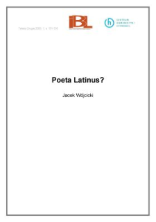 Poeta Latinus?