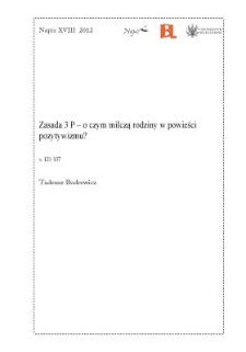 Zasada 3 P - o czym milczą rodziny w powieści pozytywizmu?