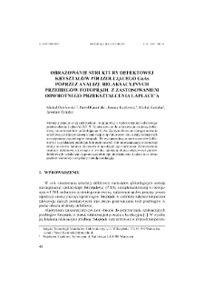 Obrazowanie struktury defektowej kryształ&oacute;w p&oacute;łizolujących GaAs poprzez analizę relaksacyjnych przebieg&oacute;w fotoprądu z zastosowaniem odwrotnego przekształcenia Laplace'a