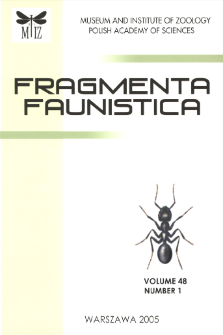 Fragmenta Faunistica - Strony tytułowe, spis treści - vol. 48, nr 1 (2005)