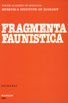 Fragmenta Faunistica - Strony tytułowe, spis treści - t. 44, nr 2 (2001)