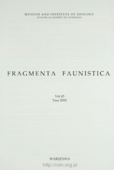 Fragmenta Faunistica - Strony tytułowe, spis treści - t. 45, nr. 1-2 (2002)