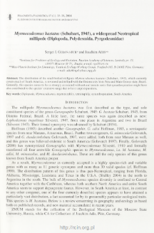 Myrmecodesmus hastatus (Schubart, 1945), a widespread Neotropical millipede (Diplopoda, Polydesmida, Pyrgodesmidae)