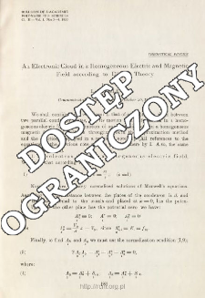 An Electronic Cloud in a Homogeneous Electric and Magnetic Field according to Dirac's Theory