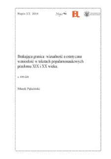 Brakująca granica: wizualność a estetyczna wzniosłość w tekstach popularnonaukowych przełomu XIX i XX wieku
