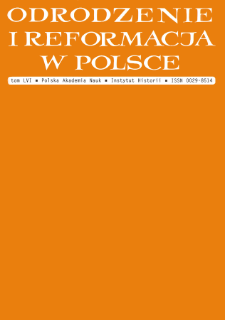 Odrodzenie i Reformacja w Polsce T. 56 (2012), Title pages, Contents