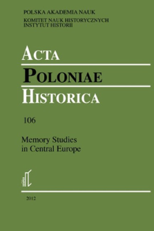 Acta Poloniae Historica, T. 106 (2012), Strony tytułowe, spis treści