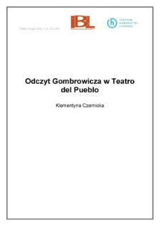 Odczyt Gombrowicza w Teatro del Pueblo