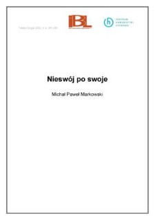Niesw&oacute;j po swoje