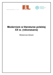 Modernizm w literaturze polskiej XX w. (rekonesans)