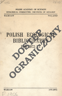 Polish Ecological Bibliography for 1972-1973 (1974/1975)