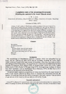 A population study of the metastrongylid nematode Skrjabingylus nasicola in the weasel Mustela nivalis