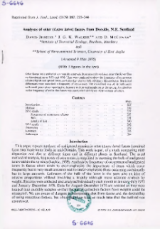 Analyses of otter (Lutra lutra) faeces from Deeside, N.E. Scotland