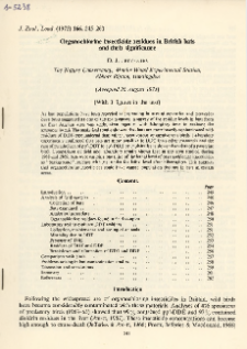 Organochlorine insecticide residues in British bats and their significance