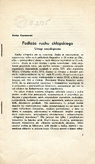 Podłoże ruchu chłopskiego : uwagi socjologiczne