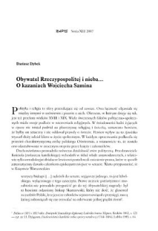 Obywatel Rzeczypospolitej i nieba... O kazaniach Wojciecha Samina