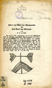 Ueber das Alter der Eisenperiode und das Grab Wotenitz