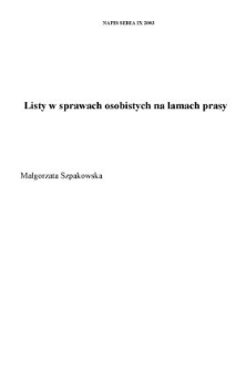 Listy w sprawach osobistych na łamach prasy