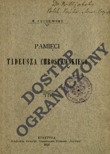 Pamięci Tadeusza Chrostowskiego