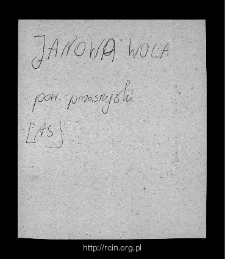 Janowa Wola. Files of Przasnysz district in the Middle Ages. Files of Historico-Geographical Dictionary of Masovia in the Middle Ages
