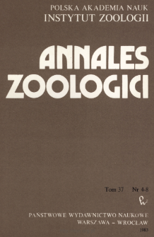 Annales Zoologici - Strony tytułowe, spis treści, nr 4-8 (1983)