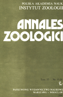 Annales Zoologici - Strony tytułowe, spis treści, nr 13-18 (1984)