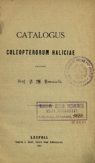 Catalogus coleopterorum Haliciae