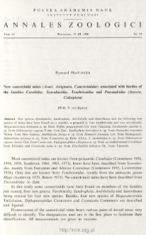 New canestriniid mites (Acari, Astigmata, Canestriniidae) associated with beetles of the family Carabidae, Scarabaeidae, Tenebrionidae and Passandridae (Insecta, Coleoptera)