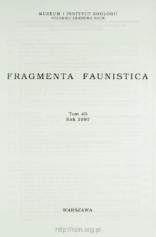 Fragmenta Faunistica - Strony tytułowe, spis treści - t. 40, nr. 1-31 (1997)