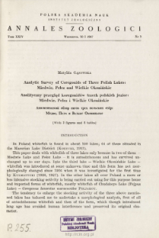 Analytic survey of coregonids of three Polish lakes : Miedwie, Pełcz and Wielkie Okonińskie = Analityczny przegląd koregonid&oacute;w trzech polskich jezior : Miedwie, Pełcz i Wielkie Okonińskie