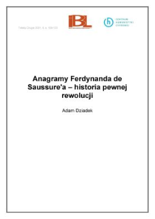 Anagramy Ferdynanda de Saussure`a - historia pewnej rewolucji