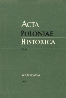 Acta Poloniae Historica. T. 26 (1972), Strony tytułowe, Spis treści