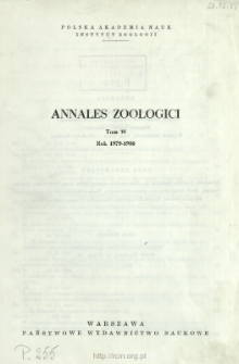 Annales Zoologici - Strony tytułowe, spis treści - t. 35 (1979-1980)