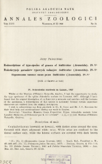 Redescriptions of type-species of genera of Salticidae (Araneida). IV-V = Redeskrypcje gatunków typowych rodzajów Salticidae (Araneida). IV-V