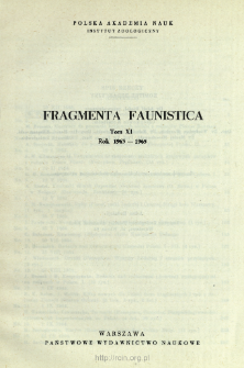 Fragmenta Faunistica - Strony tytułowe, spis treści - t. 11, nr. 1-28 (1963-1965)