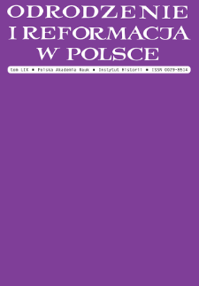 Odrodzenie i Reformacja w Polsce T. 59 (2015), Title page, Contents