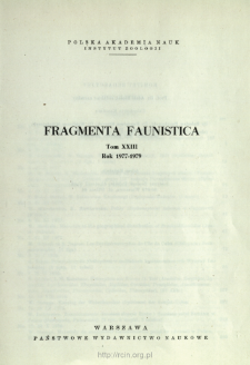 Fragmenta Faunistica - Strony tytułowe, spis treści - t. 23, nr. 1-17 (1977-1979)