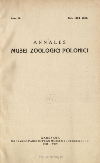 Annales Musei Zoologici Polonici ; t. 11
