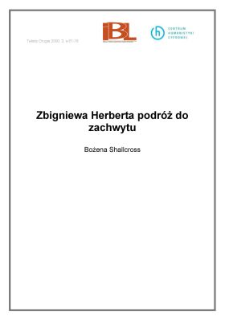 Zbigniewa Herberta podr&oacute;ż do zachwytu