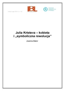 Julia Kristeva - kobieta i "symboliczna rewolucja"