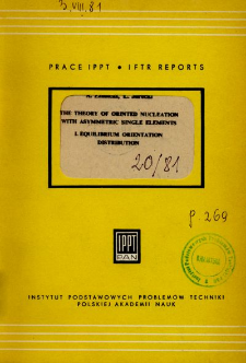 The theory of oriented nucleation with asymmetric single elements. I. Equilibrium orientation distribution