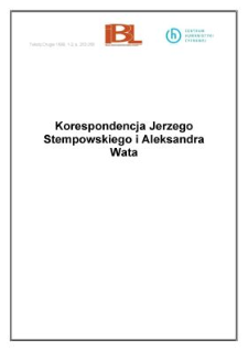 Korespondencja Jerzego Stempowskiego i Aleksandra Wata