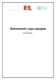 Białoszewski i jego egzegeta