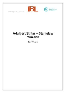 Adalbert Stifter - Stanisław Vincenz